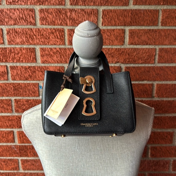 Gianfranco Lotti keylock pearl micro handbag crossbody black NWT - Picture 5 of 13